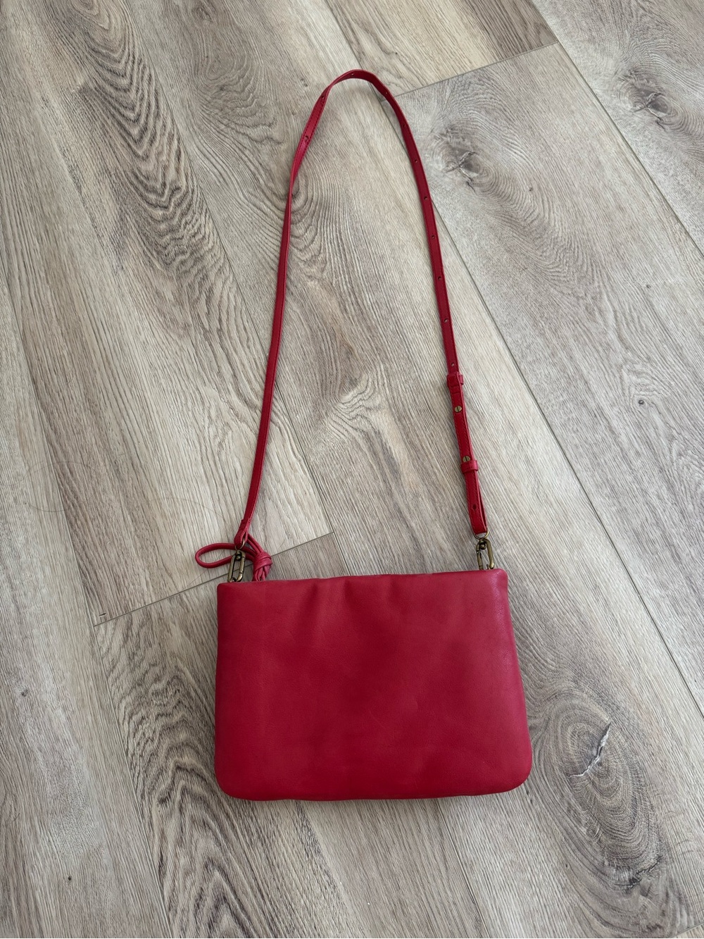 Madewell Red Leather Crossbody Bag